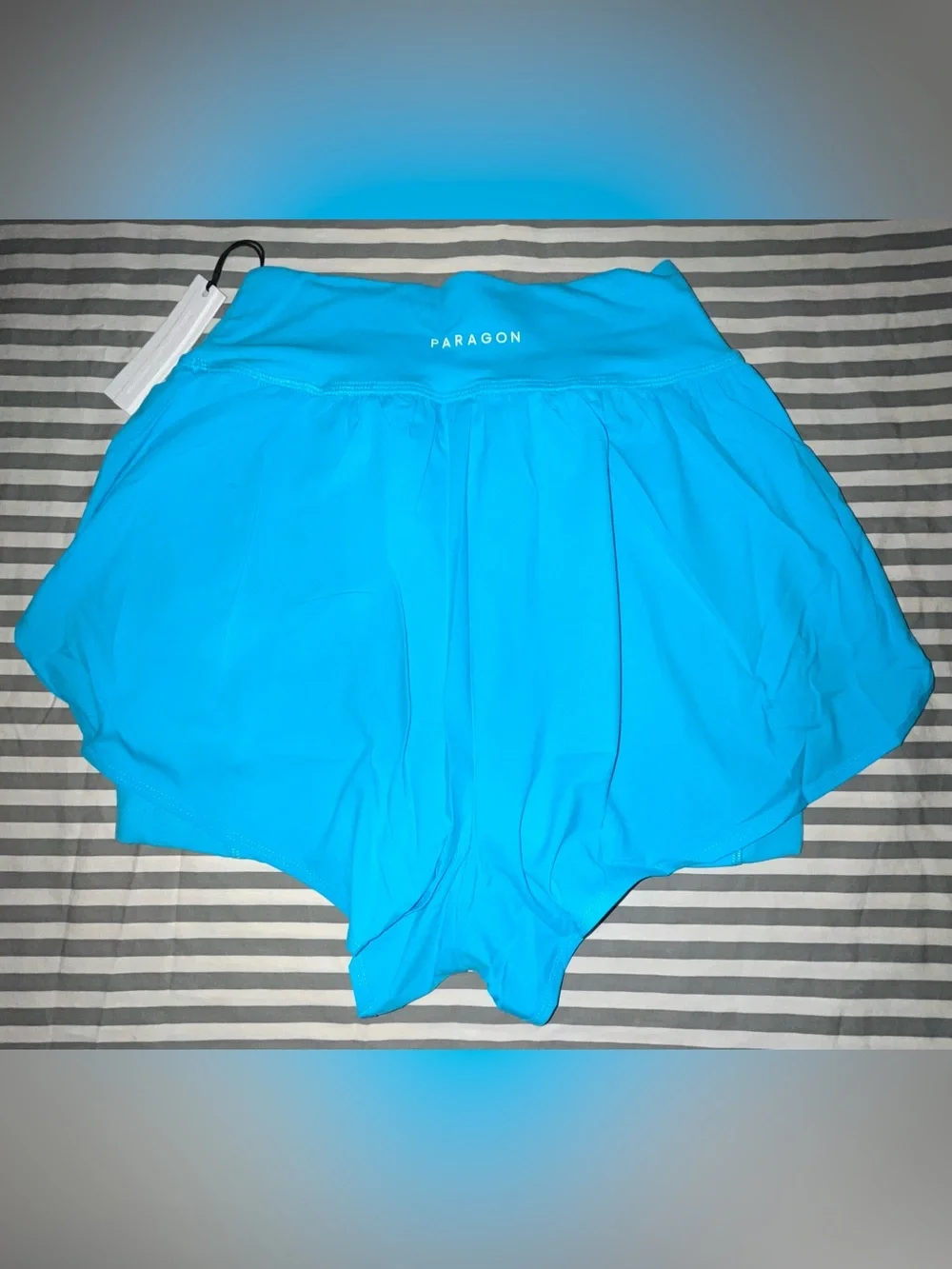 Paragon Fitwear RecStretch Apex Sports Bra & AirLift Track Short in Azure Size M